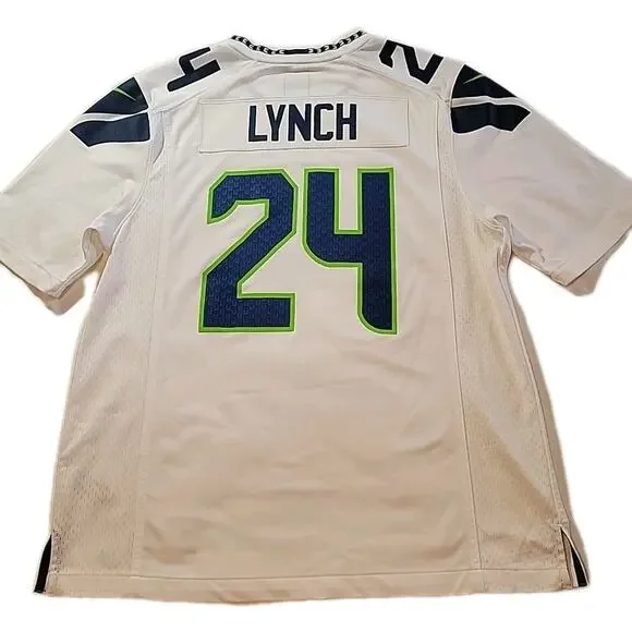 Authentic NFL Marshawn Lynch Seattle Seahawks Nike Elite Jersey Size Large 48